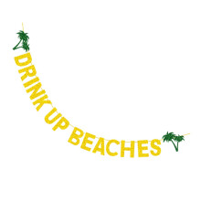 Kreative Hawaii-Party-Wimpelkette aus goldenem Papier, dekorative Hängegirlande
