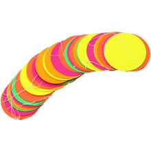 Rundes Banner aus fluoreszierendem Papier, Hängegirlande aus Papier, fluoreszierendes Design, lang genug