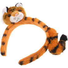 Plüsch-Tiger-Haarreif für Mädchen, Geburtstags-Haarreif mit Tierohren, süßes Haarband für Hautpflege, Halloween-Kostüm-Accessoire