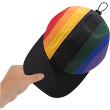 Regenbogenfarbene Baseballkappe aus Baumwolle für Herren, Sonnenschutz für draußen, bequemer Hut mit Kordelzug