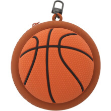 Silikónová mini peňaženka na basketbal so zipsom, prenosné puzdro na slúchadlá s príveskom na kľúče