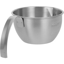 200 ml Edelstahl-Eierteigschüssel, kleiner Rührbecher mit Griff, silberfarben, sicherer Griff, Flüssigkeitsmessbecher
