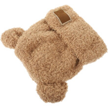 Bärenohren-Strickmütze für Damen, Winter, warm, dick gestrickt, Ohrenklappen, braun, niedliche Tiermütze für kaltes Wetter