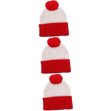 Rode gebreide wollen muts voor een warme, winddichte en comfortabele look, perfect voor kerst en buitenactiviteiten.