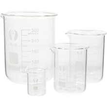 Wissenschaftliches Messbecher-Set, 4-teilig, Laborbecher mit Ausgießer ohne Boden für präzise Messungen