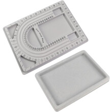 2er-Set Design-Schreibtisch-Aufbewahrungsboxen mit Perlenbrett-Ablagen für Schmuck, DIY-Perlenbrett-Halsketten-Messung