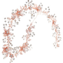 Brautgürtel in Roségold mit Kristallblumen, handgefertigtes Accessoire für Brautkleider