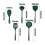 Conjunto de 5 utensílios de cozinha de silicone verde 3