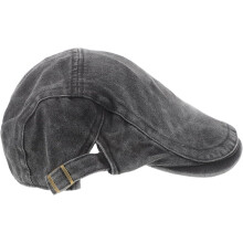 Vintage-Baskenmütze für Damen und Herren, modische Entenschnabelmütze, schwarz verwaschener Stil