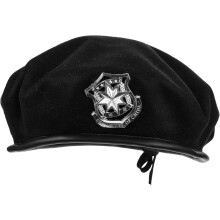 Baskenmütze für Damen und Herren, Wollbaskenmütze im Militärstil, schwarze Filzmütze, geeignet
