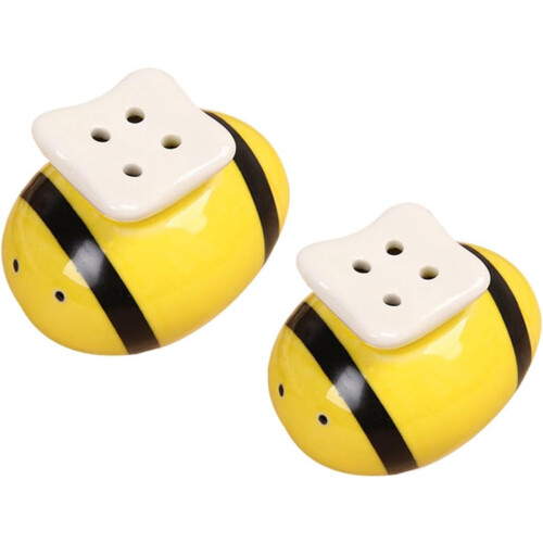 Salt and Pepper Shakers and Compact Spice Shaker Set Ceramic 2pcs with Design