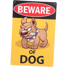 „Vorsicht Hund“-Schild, rustikales Vintage-Gartenschild aus Eisenblech, dekoratives Hofschild