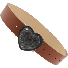 Retro Heart Belt Vintage Style Waistband for Women Wide Design Heart Buckle