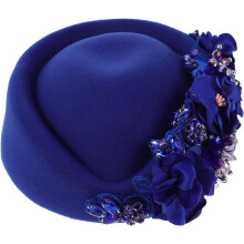 Elegante Vintage-Baskenmütze aus Filz mit Blumenmuster für Damen, perfekt für Herbst und Winter, ideal für den Alltag, im britischen Retro-Stil.