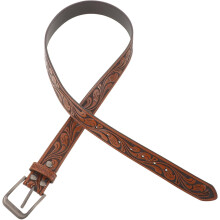 Western-Cowboy-Gürtel für Herren aus echtem Leder im Vintage-Stil mit Metallschnalle, passend zu Jeans und Country-Kleidung
