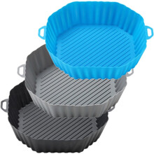 3pcs Octagonal Silicone Air Fryer Liner Basket Set with Non-stick Surface and Even Heat Distribution