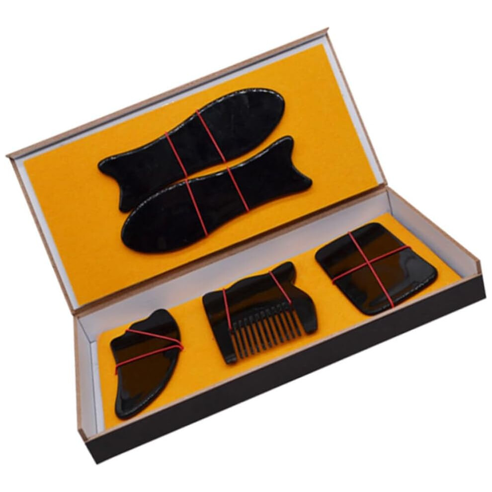 Hkhbjs Relaxing Massaging Board 5Pcs Cattle Horn Tool Smooth Surface Instant Hydrating