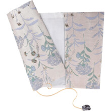 Copertă de carte din material textil A5, reglabilă, albastră, cu păpădie, lucrată manual, din satin, pentru carte