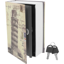 Kleiner Buchsafe mit Schlüssel, realistisches Vintage-Buchdesign, ABS-Material, sicherer Schließmechanismus, langfristiger Schutz