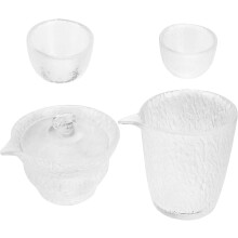 Kreatives Glas-Teeservice mit 220-ml-Tasse und 180-ml-Schale. Leicht zu reinigen, wiederverwendbar, für den Haushalt.