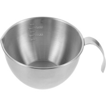 1 Stück Rührschüssel aus Edelstahl, 600 ml, mit Griff, praktisches, schlichtes Design, multifunktionales Küchenutensil
