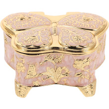 Schmuckkästchen mit Schmetterlingsmotiv für Damen, Vintage-Metallgehäuse mit Prägung, Aufbewahrungsbox für Erinnerungsstücke
