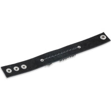 Vintage-Punk-Stil Herrenarmband aus echtem Leder mit Kette und Ring, schwarzes Armband, Schmuck für Freizeitkleidung