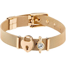 Goldenes Edelstahl-Partnerarmband mit weißen Diamanten, dekorative Handgelenkkette