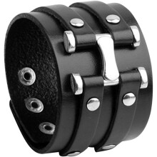 Breites Herren-Lederarmband im Punk-Vintage-Stil, Retro-Hip-Hop-Armband für maskulinen Look