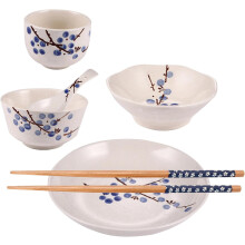 6 stk. japansk stil keramisk servise plommeblomsttrykk design fint håndverk praktisk enkeltperson husholdning spisestue