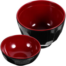 Traditionelle japanische Suppenschüsseln mit Deckel, schwarz, leicht zu reinigen, vielseitige kleine Schüsseln für Reis und Salate
