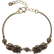 Vintage Feng-Shui-Armband aus Messing für Paare mit Anhänger eines Fabelwesens, chinesischer Stil, Armbandschmuck zum Valentinstag