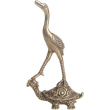 Teehaustier Schildkröte Kranichfigur Retro Messing Schreibtischdekoration Stabiles einzigartiges kreatives Ornament