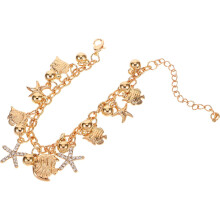 Adjustable Charm Bracelet for Women and Girls with Sea Star and Fish Pendants