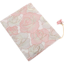Copertă de carte din pânză, reglabilă, din satin, manșon decorativ, roz, pentru caiet A5, protector
