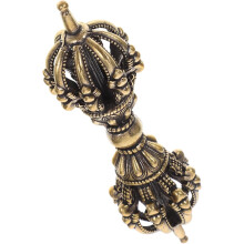 Messingstößel-Ornament, Vajra-Stößel im Antik-Stil, leichte goldene Messingdekoration