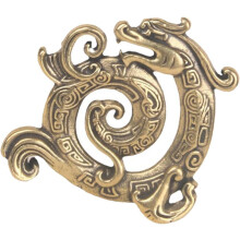 Tee-Ornament aus Messing, Schlangenmotiv, Tierkreiszeichen-Drache, Skulptur, Retro-Metallfigur, robust, stabil, Tischdekoration, Festtagsdekoration