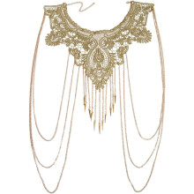 Mehrreihige Körperkette mit goldener Spitze und Quasten für Damen – Modisches, dekoratives Schmuckaccessoire