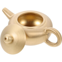 Miniatur-Teekanne aus Messing, kleine goldene Tischdekoration, Sammlerstück, handliche Teekanne