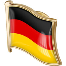 Deutsche Flagge Kristallbrosche 19x18mm Metall-Anstecknadel für Herren Anzug Hemd Schal Dekorative Kleidung Abzeichen Australien