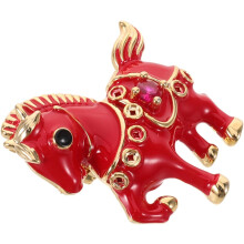 Broșă roșie pentru căluț mic, accesorii pentru cai, broșă pentru anul chinezesc, pentru zodiac, noroc, broșă