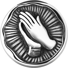 Broșă din aliaj pentru rugăciune, vintage Madonna, mână, rever, insignă religioasă din argint, pentru femei, accesoriu de costum catolic