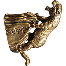 Kleine Tigerfigur aus Messing, lebensechtes Tigerdesign, goldfarben, stabil und praktisch, kreatives Messing
