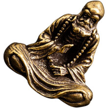 Vintage-Dekoration: Chinesische Buddha-Statue, Miniatur-Messingornamente für Zuhause