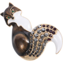 Broșă Fox Pin aliaj Retro corsaj haine accesoriu stil vintage vulpe neagră breastpin