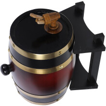 Barril de vino de madera de 5 litros, barril para bebidas, madera rústica con vetas naturales, construido para durar, realza el sabor del vino.
