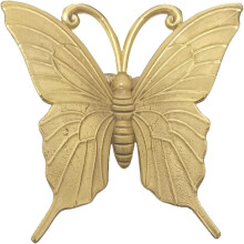 Schrankknopf aus Messing in Schmetterlingsform für Möbel und Schränke – einfach zu montieren und bequem zu bedienen – goldfarben und dekorativ