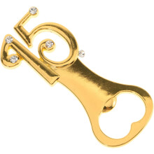 Dekorativer Flaschenöffner aus Metall zum 15. Geburtstag, goldener Flaschenöffner mit der Zahl 15 für Bier und Limonade