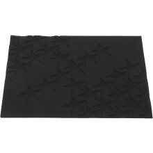 Silikon-Backmatte mit 5-zackigem Stern-Prägemuster, schwarz, hitzebeständig, formbeständig