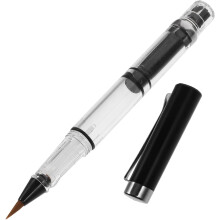 Chinesischer Kalligrafie-Tuschepinsel mit schwarzer Wolfshaarspitze, nachfüllbarer traditioneller Kalligrafie-Schreibstift mit Kolbenmechanismus